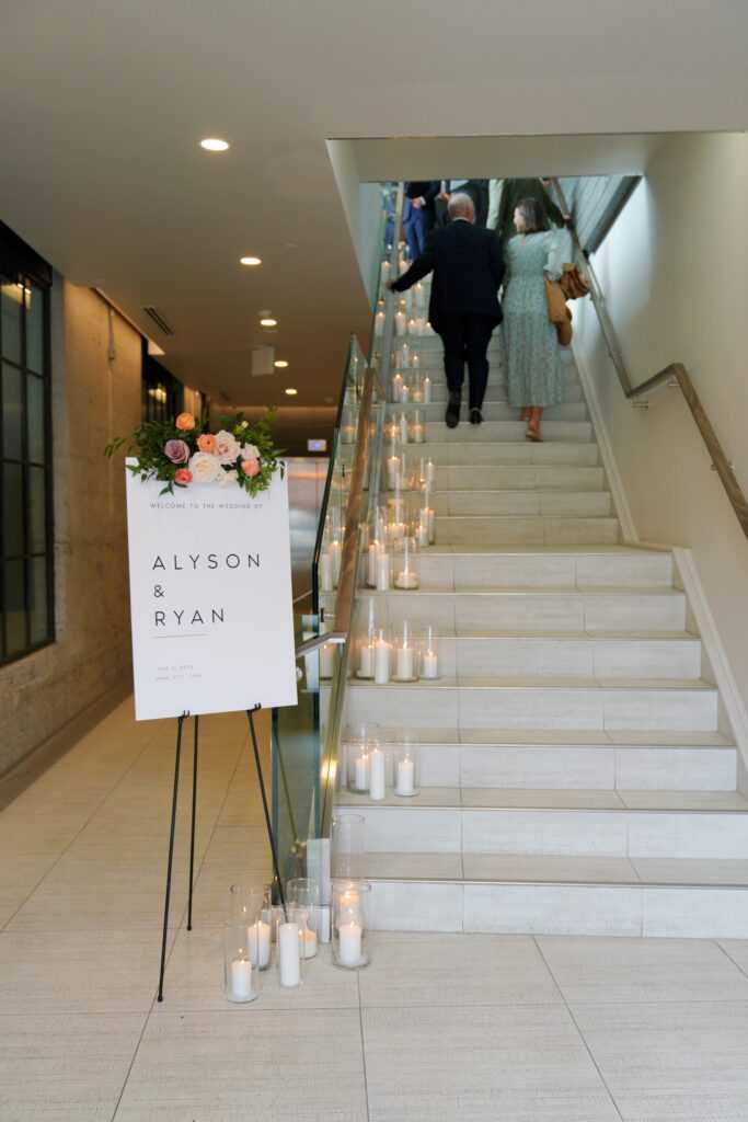 wedding-sign-plague-candles-entryway-venue
