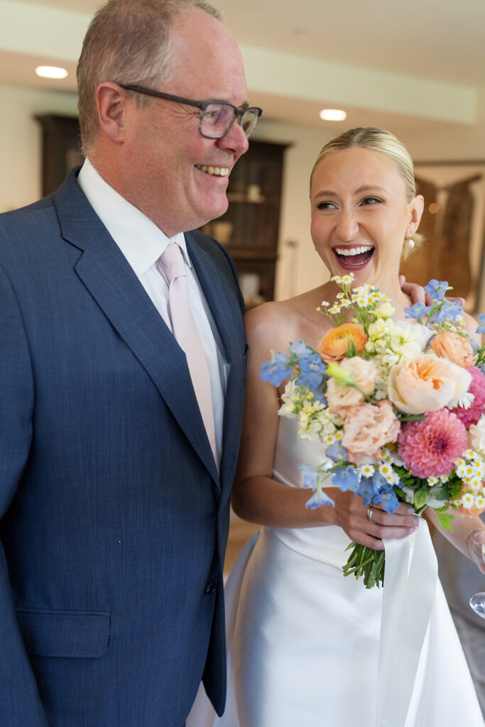 Joyful Bride and Family Moment at Snowpine Lodge